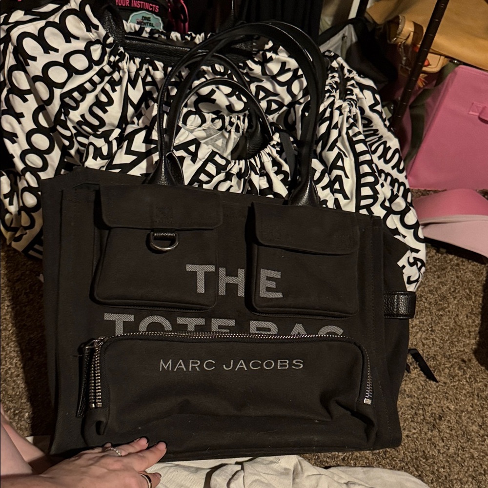 LARGE Marc Jacobs Black Canvas Tote Bag